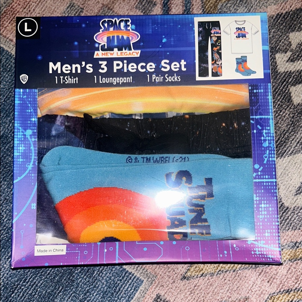 New in box space jam, men’s three-piece lounge set